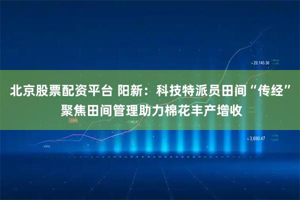 北京股票配资平台 阳新：科技特派员田间“传经” 聚焦田间管理助力棉花丰产增收