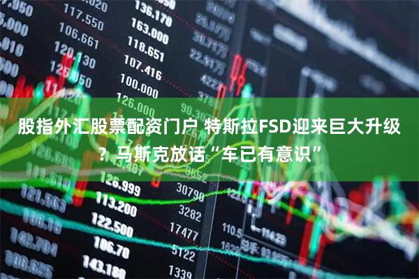 股指外汇股票配资门户 特斯拉FSD迎来巨大升级？马斯克放话“车已有意识”